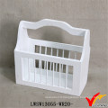 White Chic Storage Vintage Wooden Tool Basket Racks